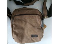 Мужская сумка барсетка из хлопка K001 коричневая