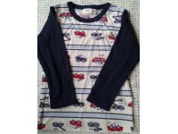 Футболка с длинным рукавом Name It чистая шерсть мериноса синяя с белым с машинками размер 86,92 купить в интернет-магазине «Берегиня» Украина 2
