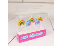 Свечи на торт. Радуга - 5шт 2