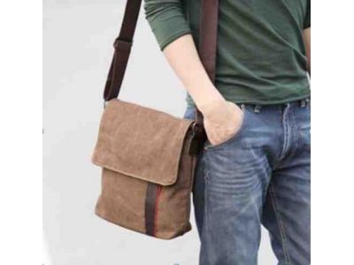 Мужская сумка барсетка из хлопка K014 коричневая купить в интернет-магазине «Берегиня» Украина