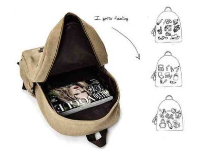 Рюкзак из хлопка K011 коричневый купить в интернет-магазине «Берегиня» Украина